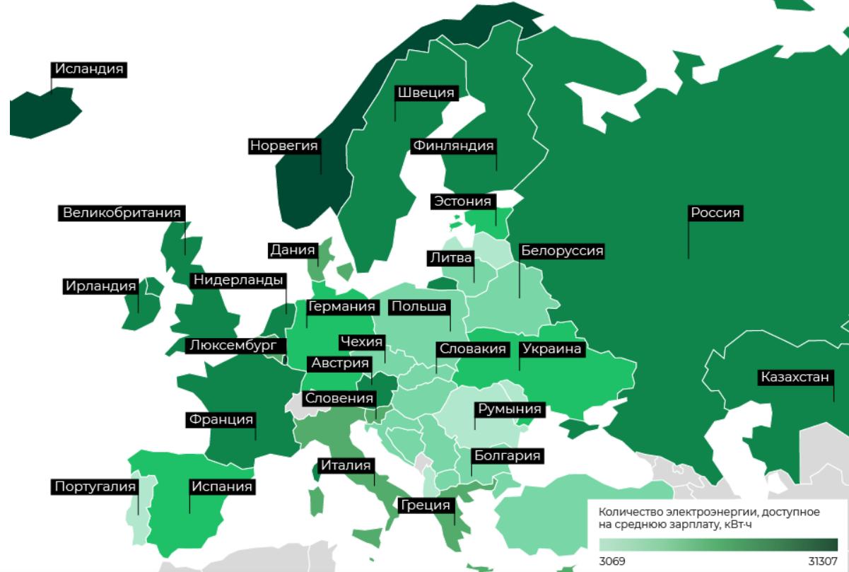 Карта электроэнергии россии